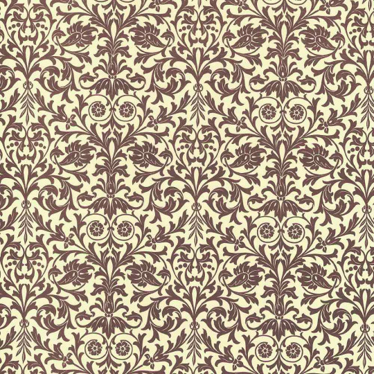 Fancy Brown Flower and Vine Print Italian Paper ~ Carta Varese Italy